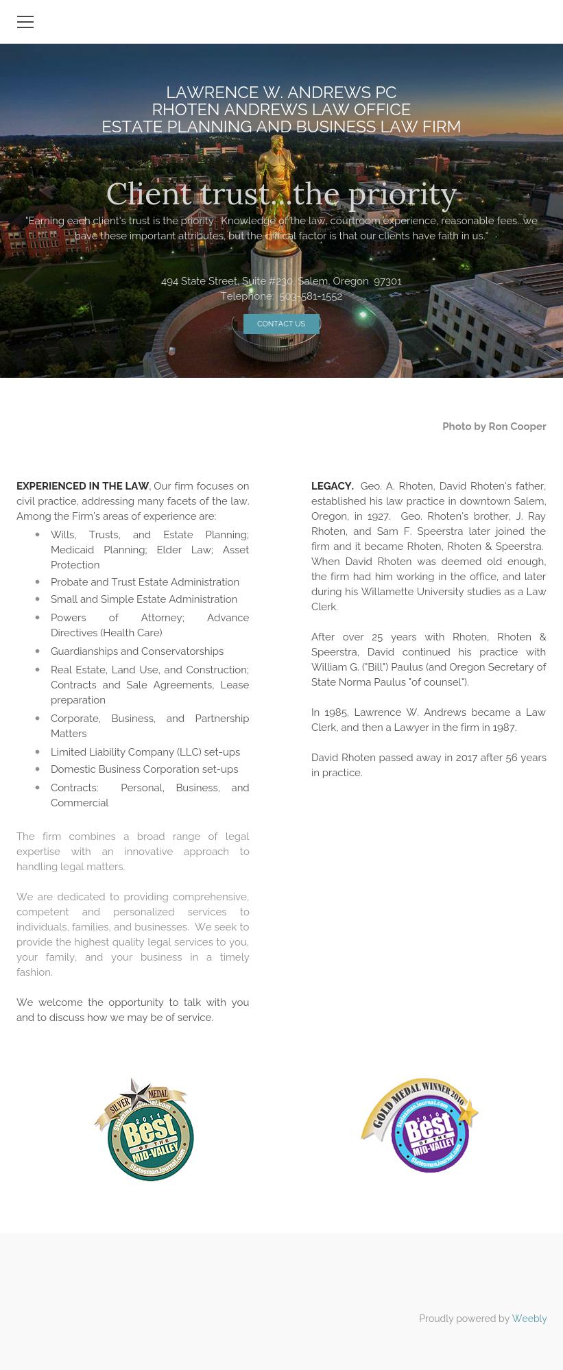 Rhoten, David A. - Salem OR Lawyers