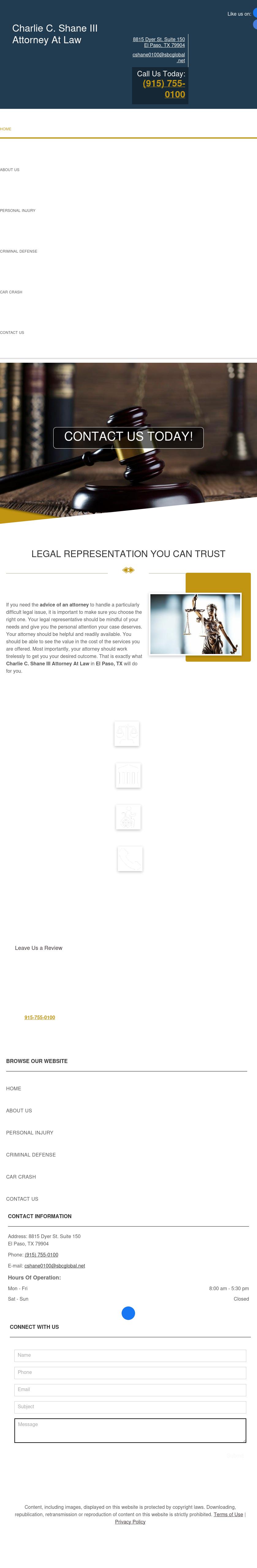 Shane Christopher Attorney At Law - El Paso TX Lawyers