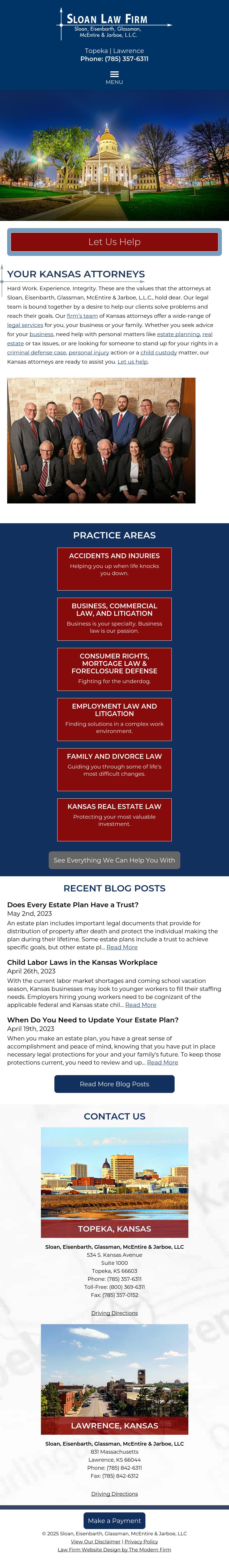 Sloan Eisenbarth Glassman McEntire & Jarboe LLC - Topeka KS Lawyers