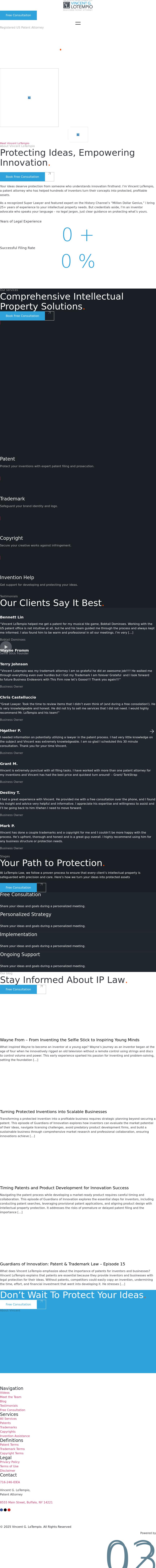 Vincent LoTempio Registered Patent Attorney - Clarence NY Lawyers