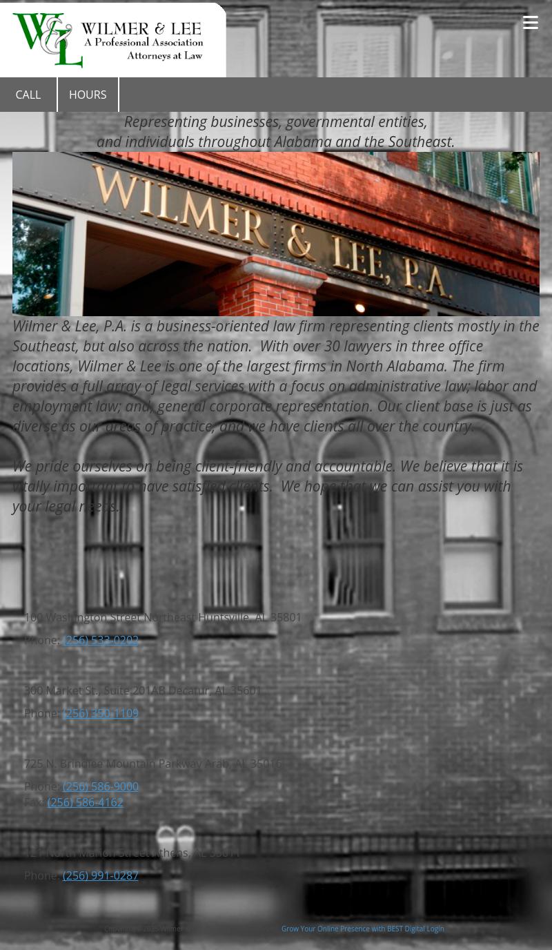 Wilmer & Lee PA - Huntsville AL Lawyers