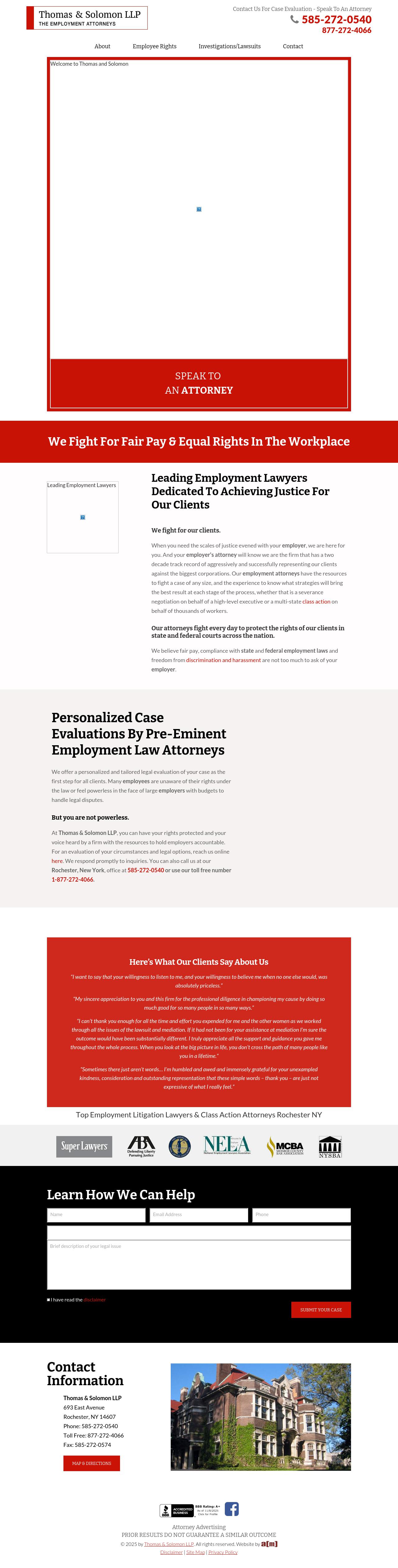 Thomas & Solomon, LLP - Rochester NY Lawyers