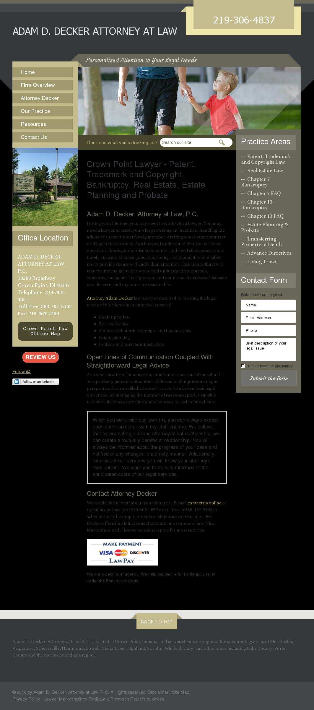 Adam D. Decker, Attorney at Law, P.C. - Crown Point IN Lawyers