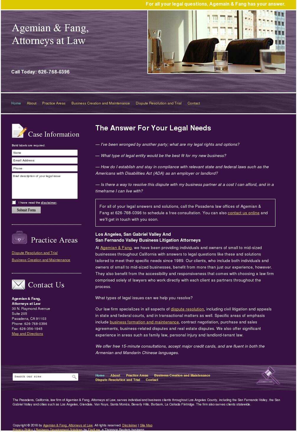Agemian & Fang, Attorneys at Law - Pasadena CA Lawyers