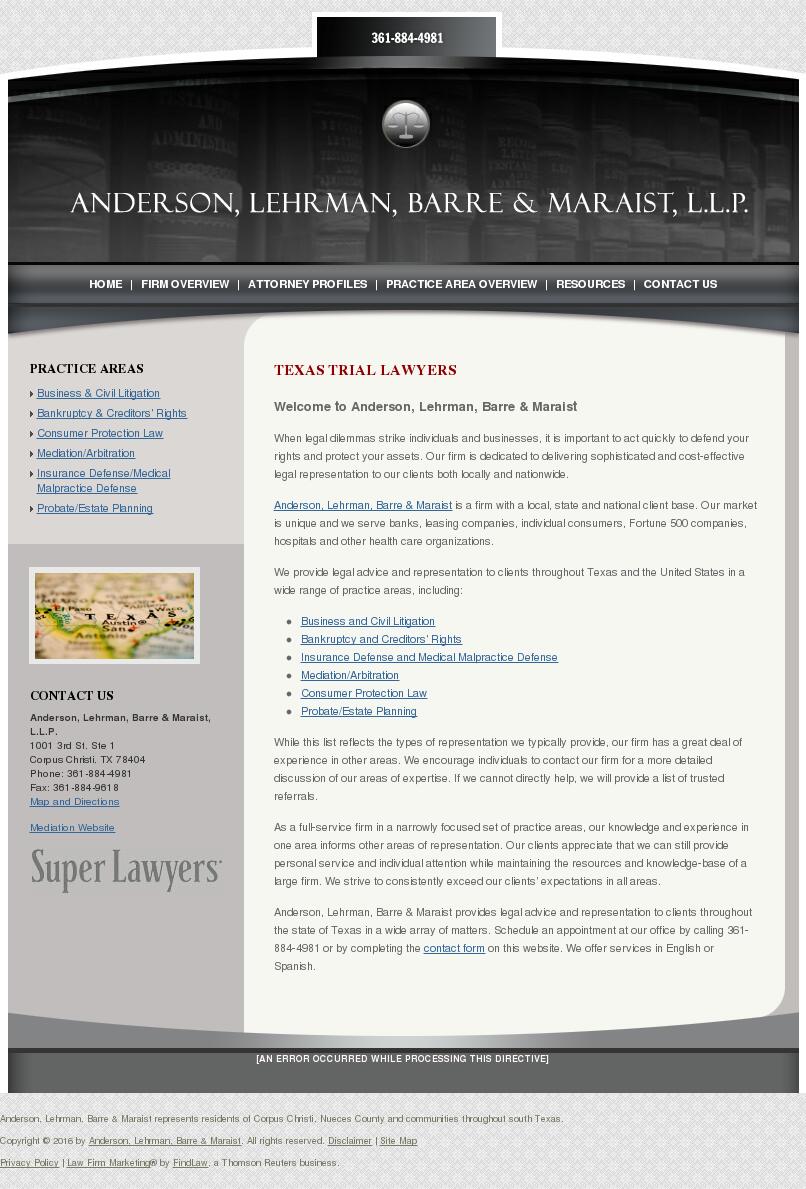Anderson, Lehrman, Barre & Maraist - Corpus Christi TX Lawyers