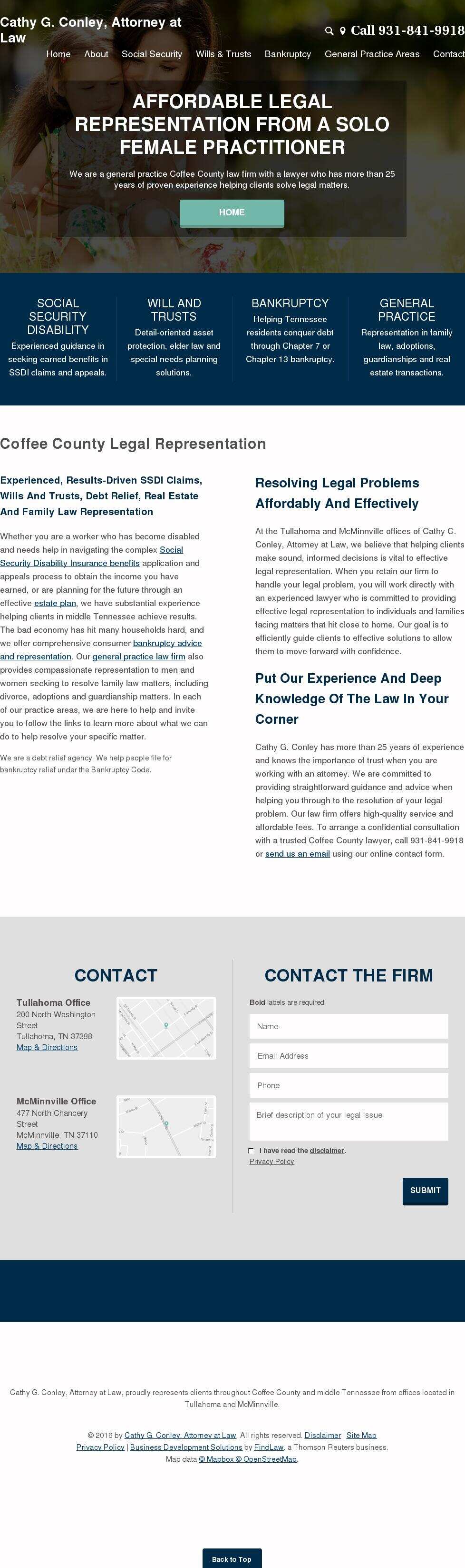 Cathy G. Conley, Attorney at Law - McMinnville TN Lawyers