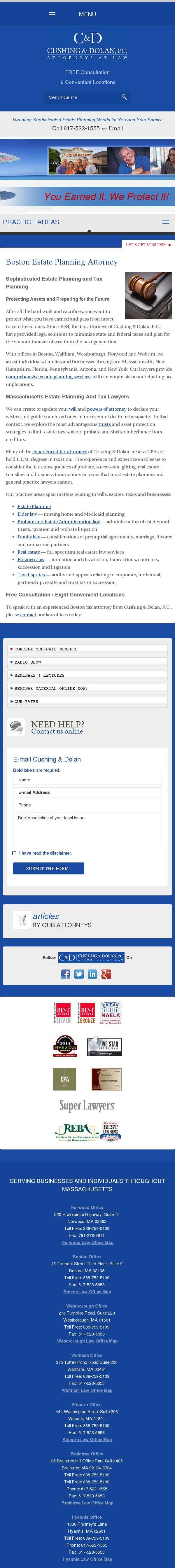 Cushing & Dolan, P.C. - Norwood MA Lawyers