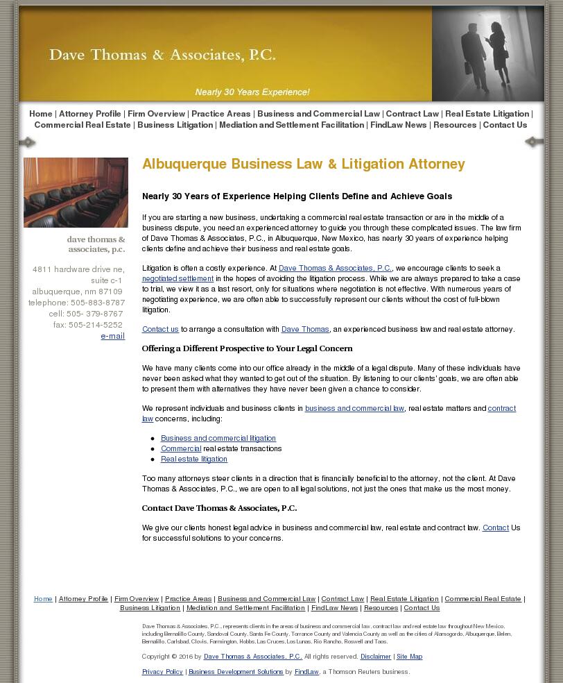 Dave Thomas & Associates, P.C. - Albuquerque NM Lawyers