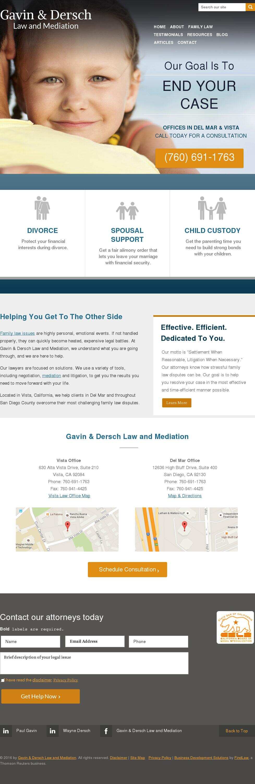 Gavin & Dersch Law and Mediation - Vista CA Lawyers