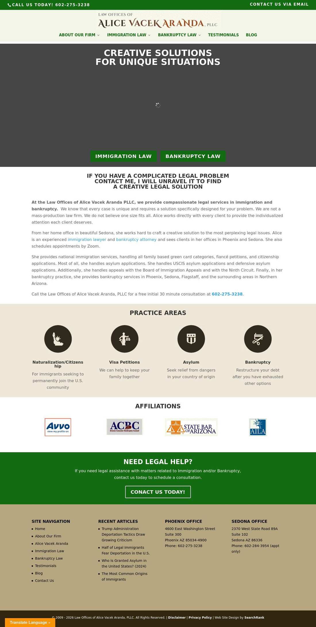 Law Offices of Alice Vacek Aranda, PLLC - Phoenix AZ Lawyers