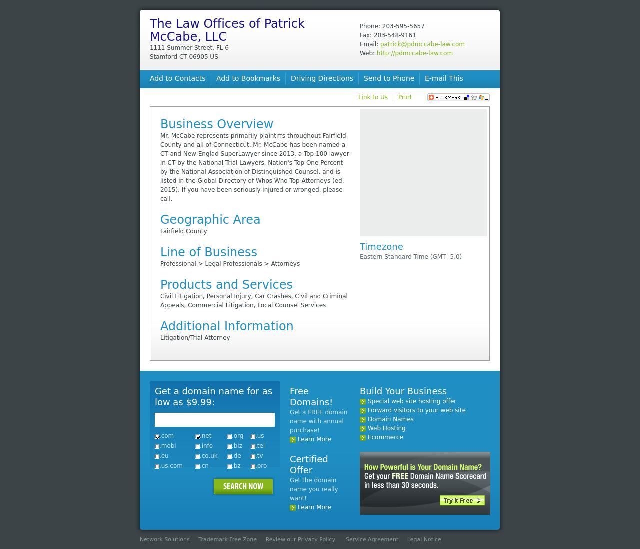Law Offices of Patrick D. McCabe, LLC - Stamford CT Lawyers