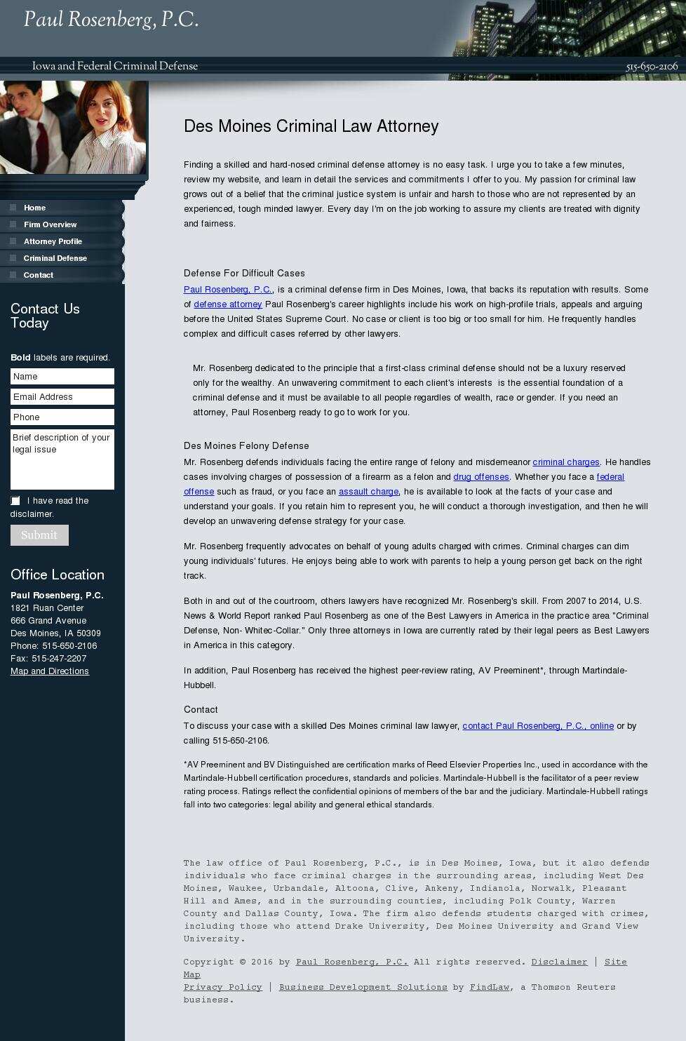 Paul Rosenberg, P.C. - Des Moines IA Lawyers