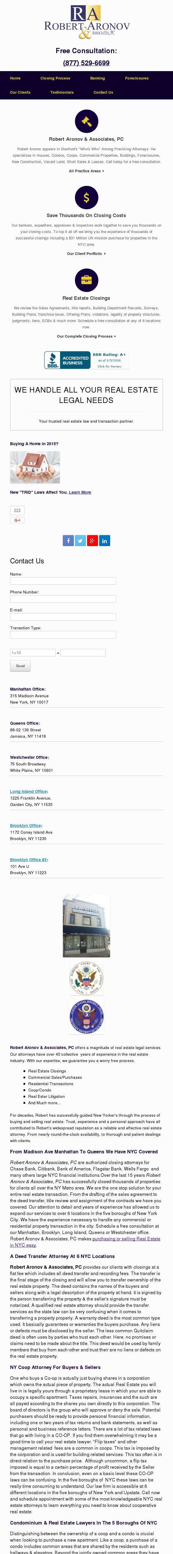 Robert Aronov & Associates, PC - New York NY Lawyers
