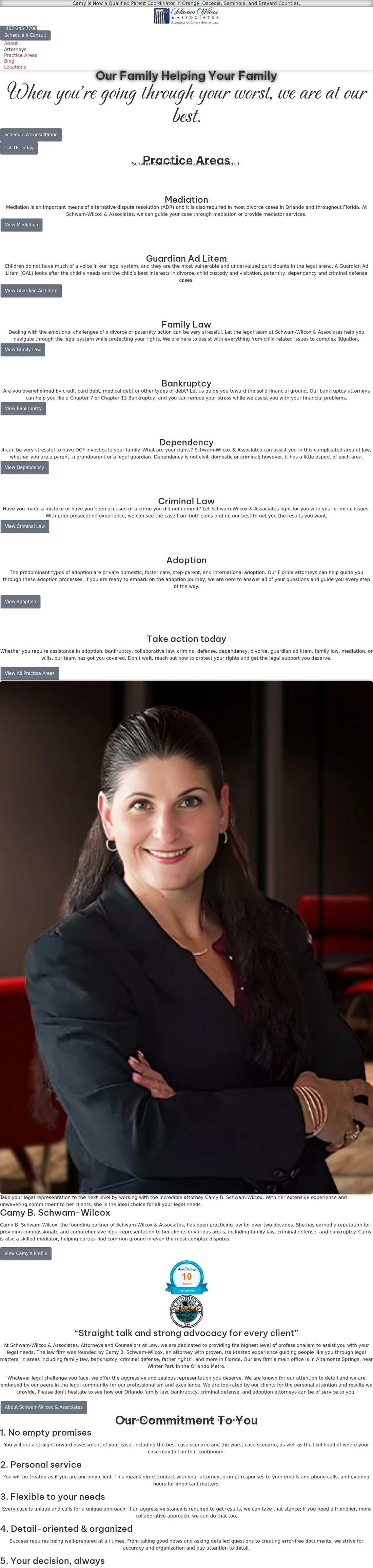 Schwam-Wilcox & Associates, Attorneys and Counselors at Law - Orlando FL Lawyers