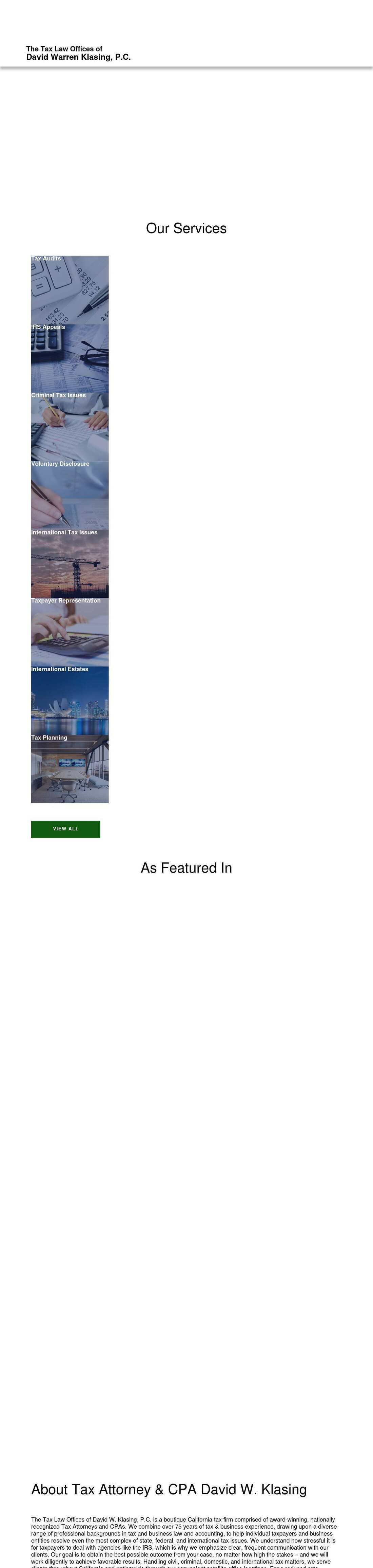 Tax Law Offices of David W. Klasing - Los Angeles CA Lawyers