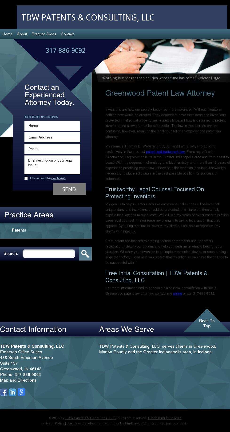 TDW Patents & Consulting, LLC - Greenwood IN Lawyers
