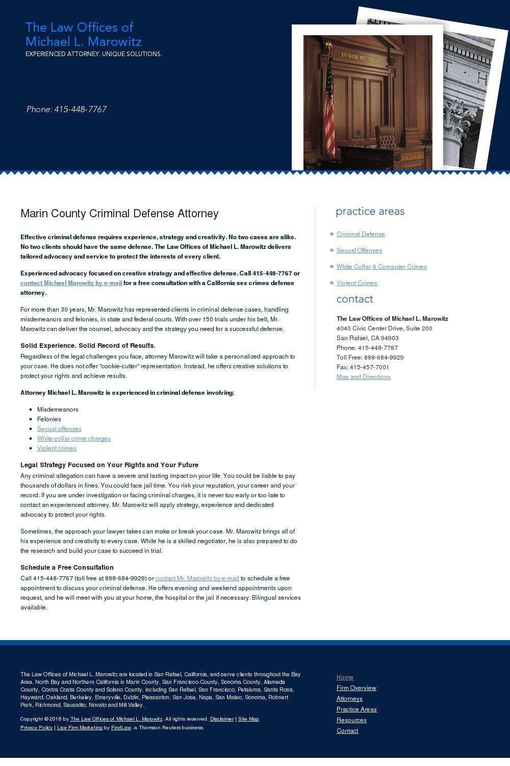 The Law Offices of Michael L. Marowitz - San Rafael CA Lawyers