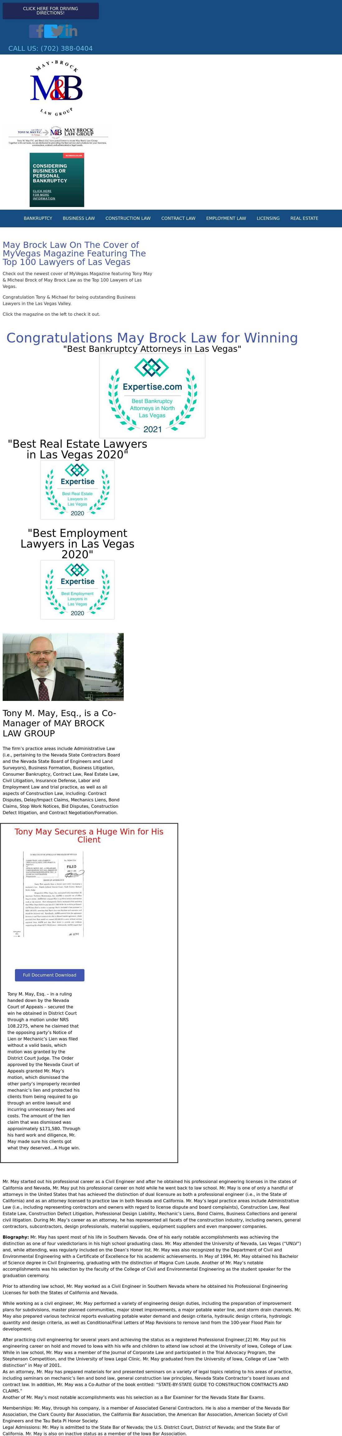 Tony M. May, P.C. - Las Vegas NV Lawyers