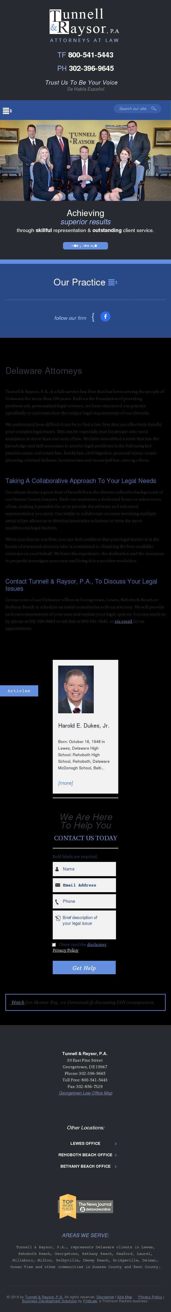 Tunnell & Raysor, P.A. - Rehoboth Beach DE Lawyers
