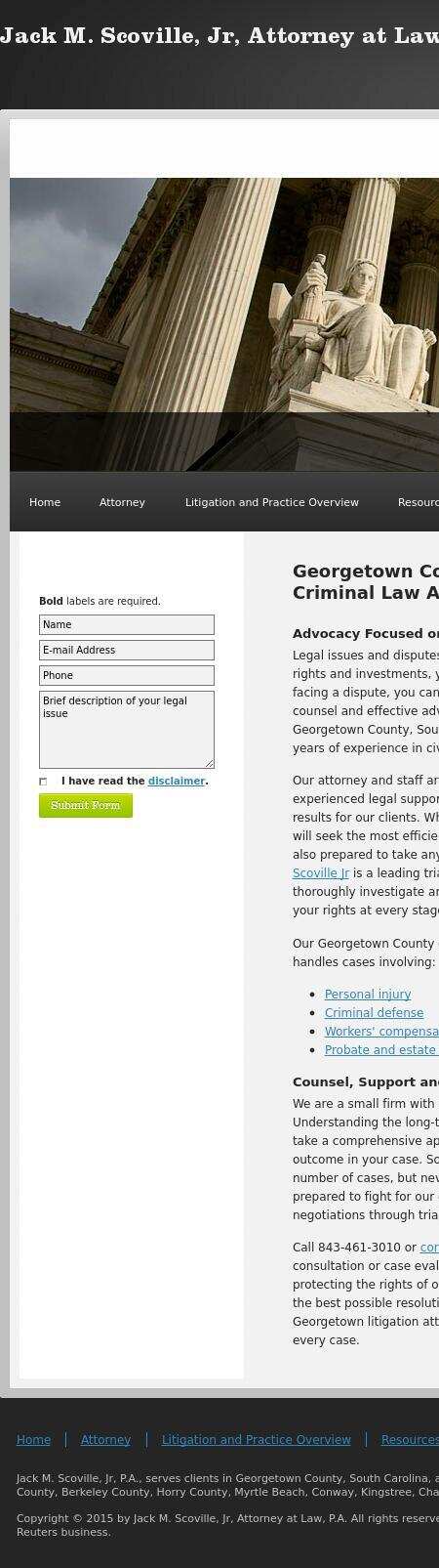 Jack M. Scoville, Jr, Attorney at Law, P.A. - Georgetown SC Lawyers
