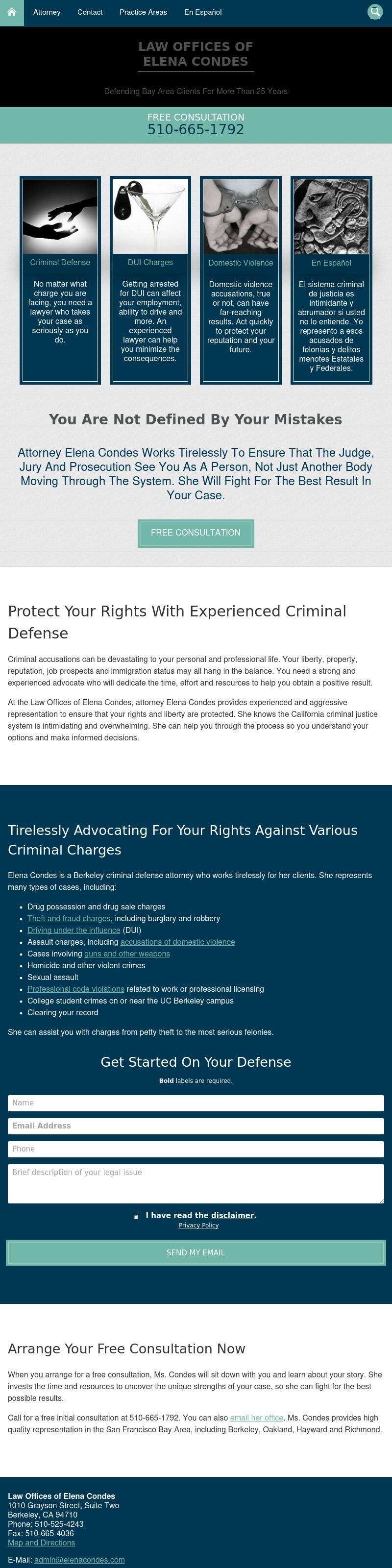 tablet view Law Offices of Elena Condes - Berkeley CA Lawyers