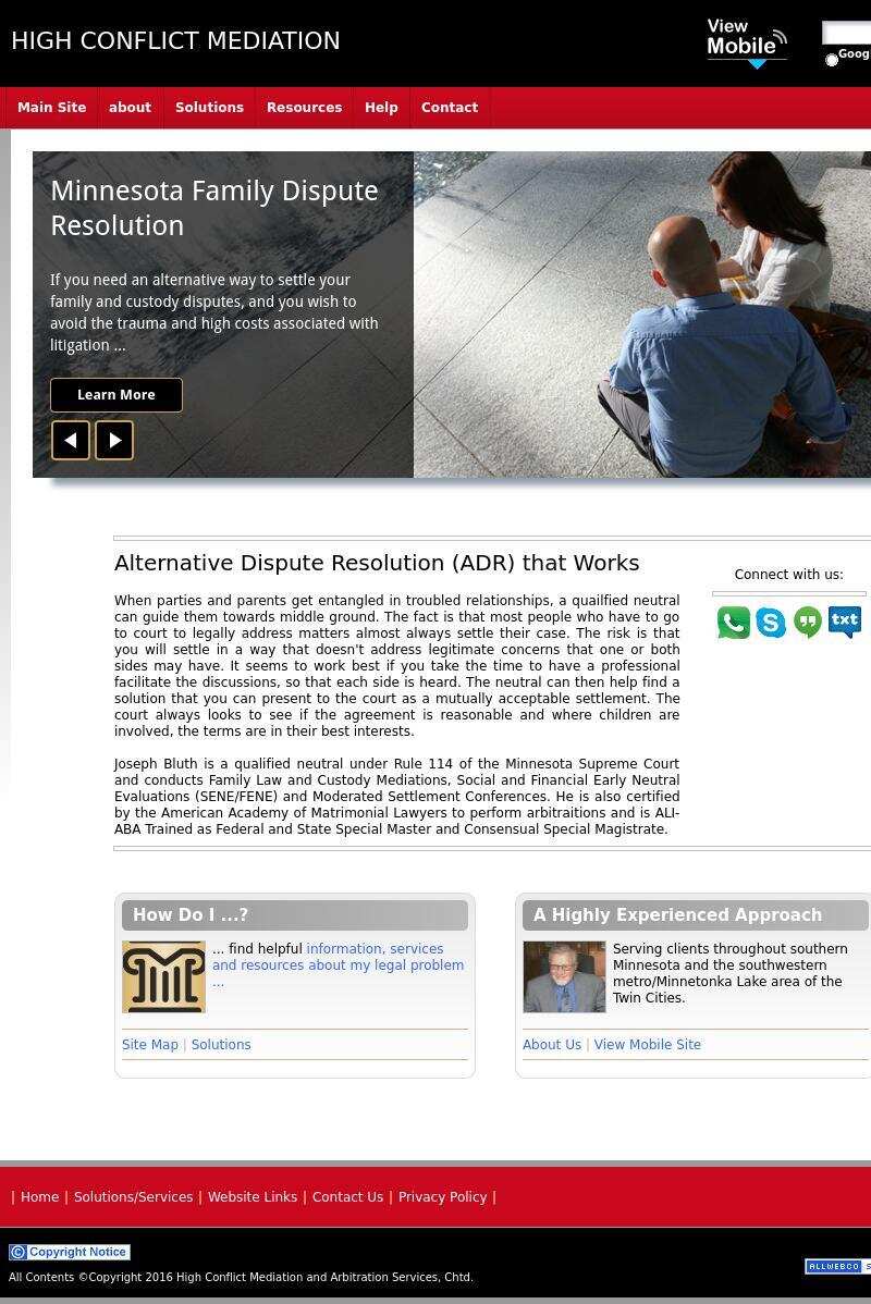 High Conflict Mediation and Arbitration Services, Chartered - Mankato MN Lawyers