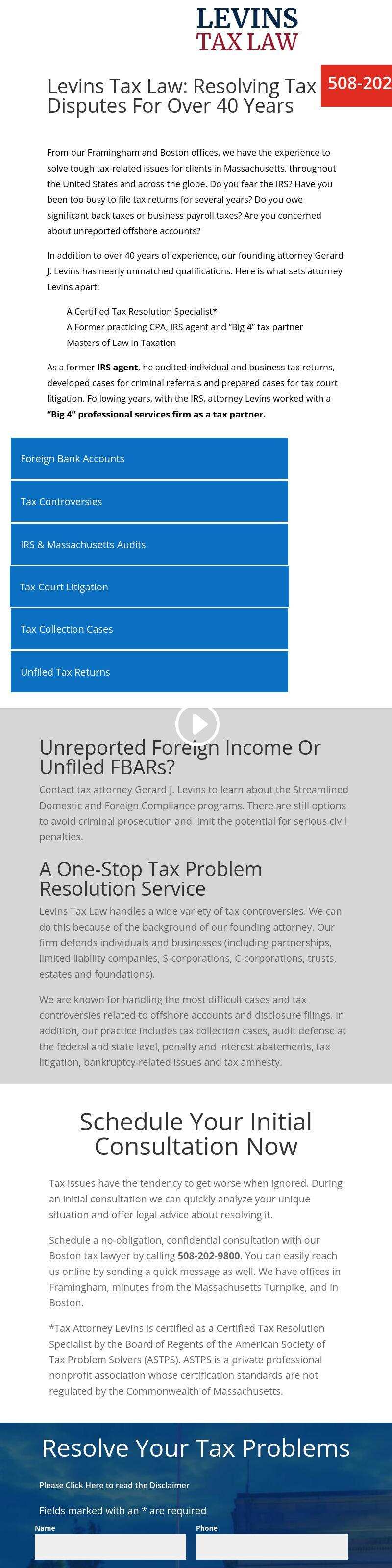 Levins Tax Law - Boston MA Lawyers