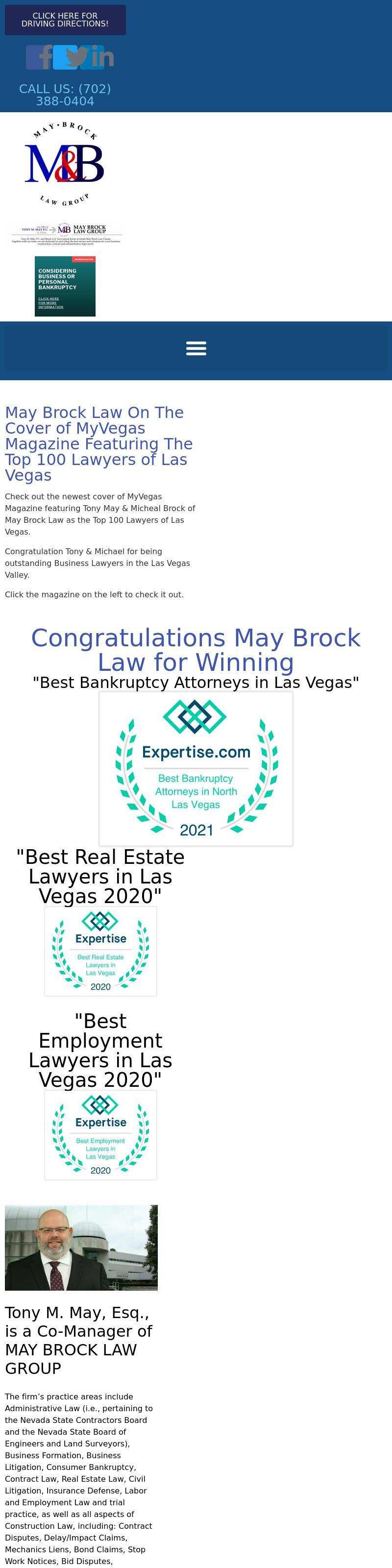 Tony M. May, P.C. - Las Vegas NV Lawyers
